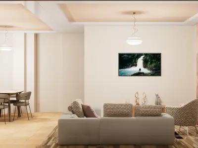 Kitchen and living room 3D model purchase
