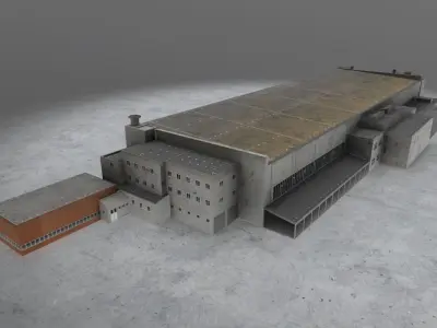 LHBP Hangar 1 Low-poly 3D model