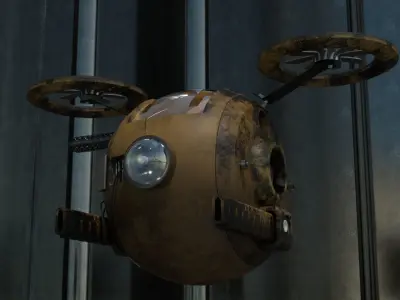 Futuristic Sci Fi Drone Model Concept 3D model