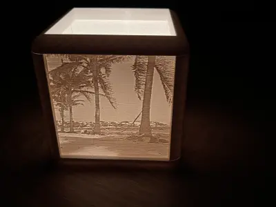 Lithophane candle lamp with own photo 3D print model