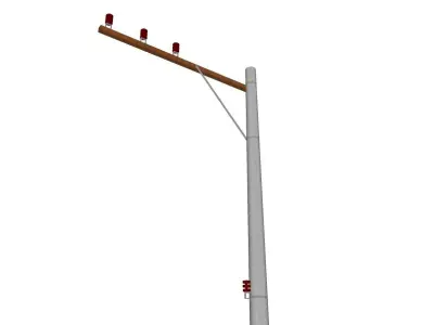 Concrete Lamp Post - Light Pole - Light Post - Street Light 48 3D model