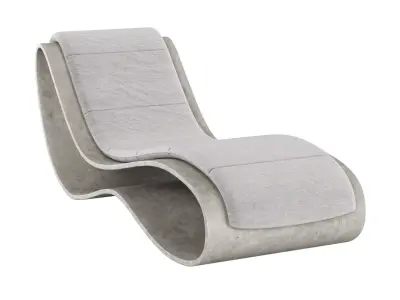 Agua Concrete Chaise Lounge 3D model