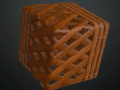  Bamboo Woven Screen PBR Seamless Texture