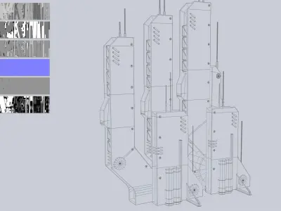 Futuristic building Low-poly 3D model get