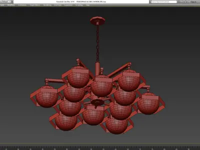 ANKE BRASS GLOBE CHANDELIER Low-poly 3D model