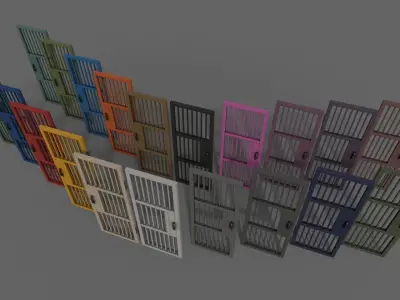 PBR Metal Door Gate A Low-poly 3D model