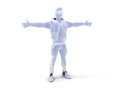 Futuristic Streetwear Male model pack Low-poly 3D model