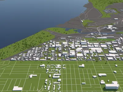 Anchorage USA 50x50km City Map 3D model