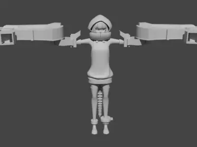 Strength figure holding gun 3D model