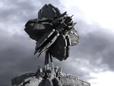 Military Ops Satellite Dome 5 3D model