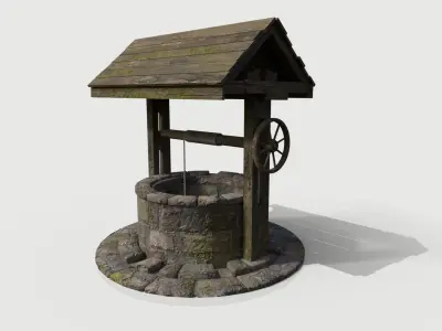 Medieval Well Low-poly 3D model