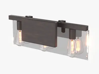 Antique Bronze Clear Glass Luxe Bath Vanity Light 3D model