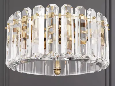 Restoration Hardware BONNINGTON MEDIUM FLUSH MOUNT Brass 3D model