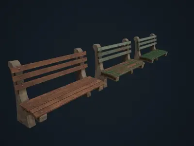 Park Bench - Outdoor Bench  Low-poly 3D model