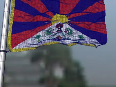 Tibet flag 3D model