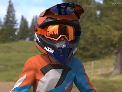  KTM Kids Dirt Bike Rider Standing Muddy Stance 