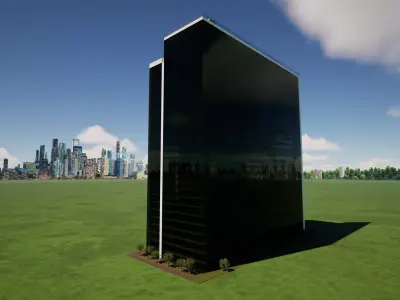 Office Tower  Conceptual 3D Model Low-poly 3D model