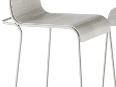 Neu Round Table High by Hay and Flow Aluminium Stool 3D model