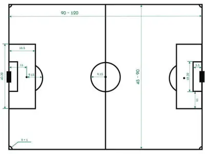 Football field Low-poly 3D model