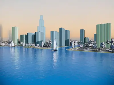 Simple Poly Urban Downtown - Low Poly Assets Low-poly 3D model