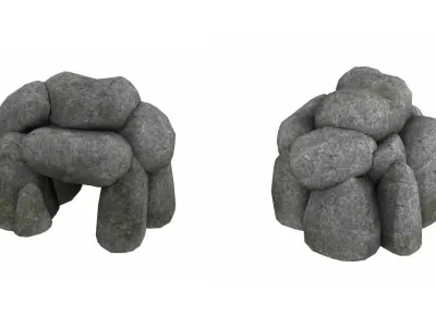 Low Poly Cave - Game Ready rock sculpture Low-poly 3D model