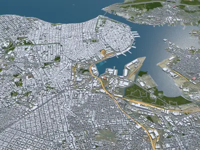 Havana Cuba 30km Low-poly 3D model