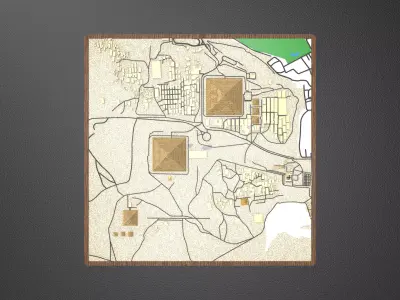 Giza Pyramids 3D Relief Map  Detailed Topographic Model 3D print model