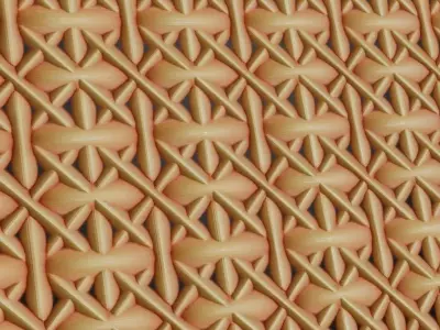 Stylized Intricate Geometric Wicker Weave PBR Texture