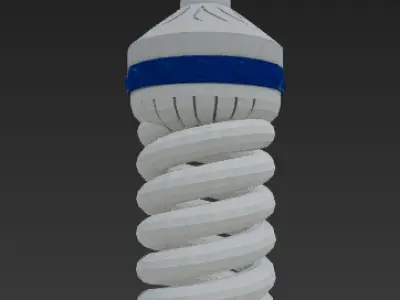 Spiral Energy-Saving Bulb with Blue Band 3D model