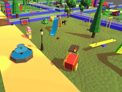 Cartoonish Amusement Park - Environment 3D model