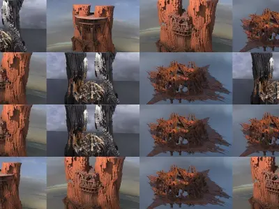 Dark Planet Arenas collection 3D Model Pack