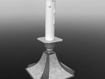 Candle On Stand 3D model