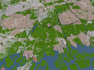 Nassau County of USA Low-poly 3D model