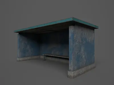 Bus Stops Low-poly 3D model