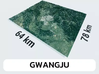 Gwangju South Korea City Landscape 3D Model 3D model