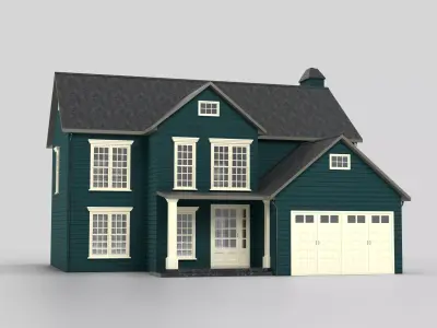 British House Design 08T3  Low-poly 3D model