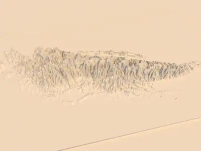 TAIWAN MAIN ISLAND 3D Terrain  Topography MAP 3D model