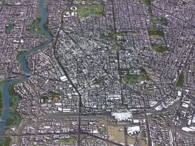Changchun - 3D City Model Low-poly 3D model