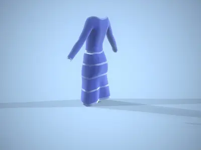 CLOTH DRESS AND SKIRT for character  Low-poly 3D model