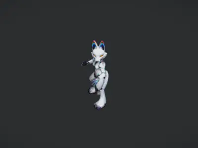 Fox Protogen  3D Character Model Low-poly 3D model