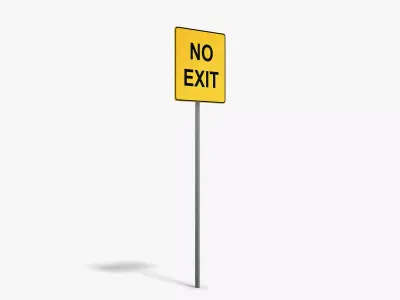 No Exit Sign Low-poly 3D model