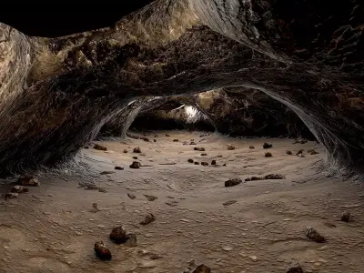 Cave Long Low-poly 3D model