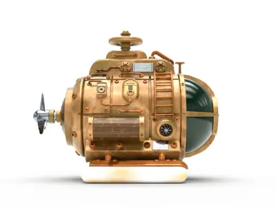 Steampunk Submarine 3D model