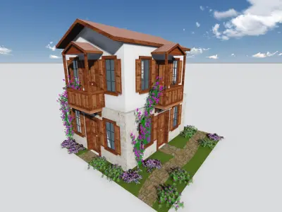 Classic stone house ottoman architecture 3D model