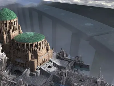 City Fantasy Sci Fi Mixed Model Kit bash 3D model