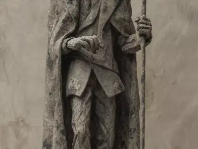 Stone Monarch of Spades Low-poly 3D model