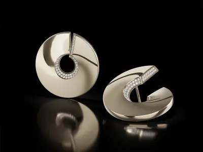 Golden Spiral Earrings  3D print model