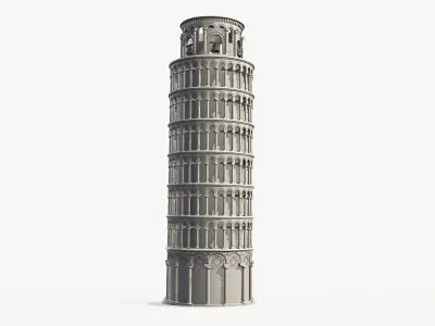 Pisa Tower PBR Low-poly 3D model