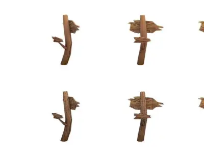 Guidepost Pack 70-79 Low-poly 3D model