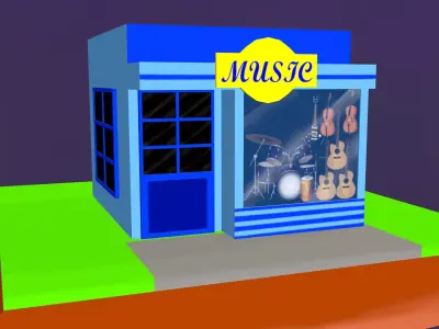 Music Shop Low-poly 3D model purchase
